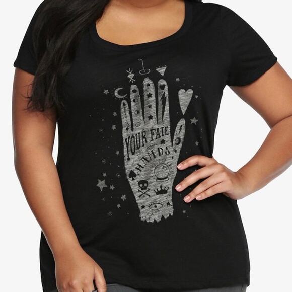 Torrid Slub Knit Graphic Tee ‘Your Fate Is In Your Hands’ Size 0X - Picture 1 of 5